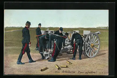 AK Artillerie, Pour abattre!, Artillerie-Soldaten beladen ein Geschütz