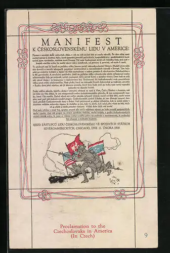 AK Manifest k ceskoslovenskemu lidu v americe!, Tschech. Legion