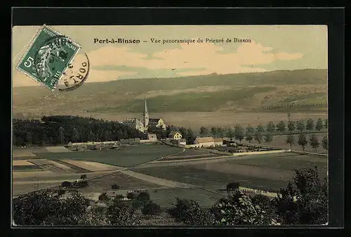AK Port-à-Binsen, Vue panoramique du Prieure de Binson