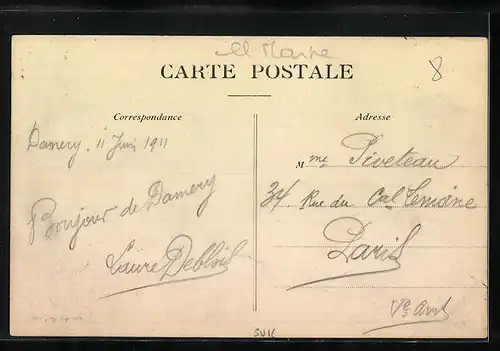 AK Damery, La Marne et le Chemin du Halage