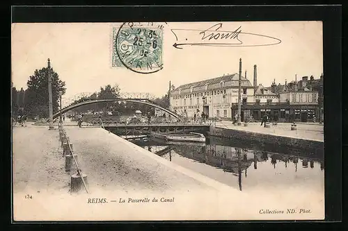 AK Reims, La Passerelle du Canal