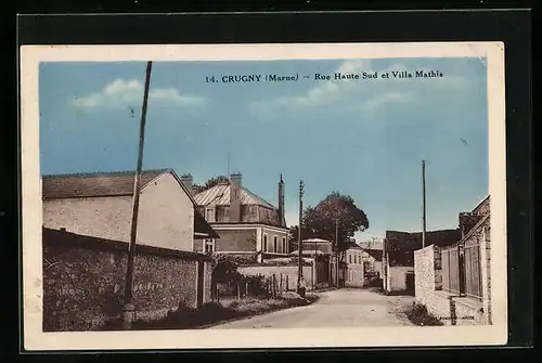 AK Crugny, Rue haute Sud et Villa Mathis