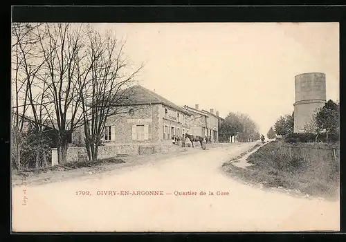 AK Givry-en-Argonne, Quartier de la Gare