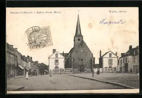 AK Ouzouer-le-Marché, Eglise, Poste, Mairie