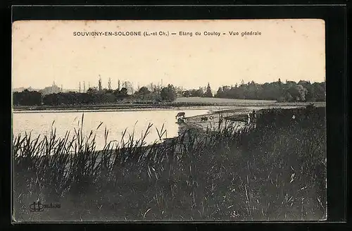 AK Souvigny-en-Sologne, Etang du Couloy - Vue generale