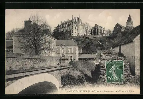 AK Chateauvieux, Les Ecoles, Le Château et l`Eglise