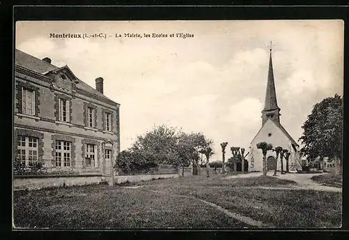AK Montrieux, La Mairie, les Ecoles et l`Eglise