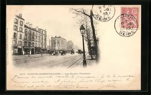 AK Pantin-Auberviliers, Les Quatre-Chemins