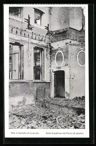 AK Louvain, L`incendie, Salle d`audience du palais de Justice