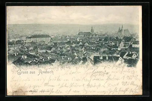 AK Ansbach, Panorama mit Kirche