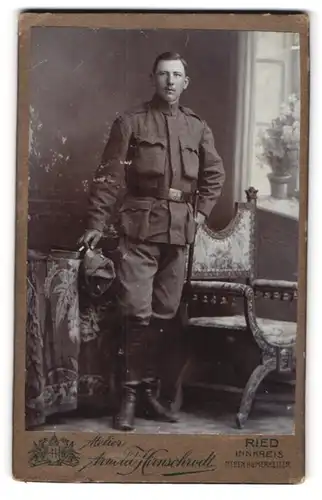 Fotografie Arnold Hirnschrodt, Ried /Innkreis, Neben Humerkeller, Österreichischer Soldat in Feldgrau