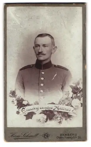 Fotografie Hans Schmitt, Bamberg, Obere Königstrasse 20, Soldat des 5. Regiments in Uniform