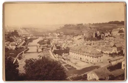 Fotografie Carl Bender, Diez a.d. L., Ansicht Diez an der Lahn, Blick auf die Stadt mit dem Schloss