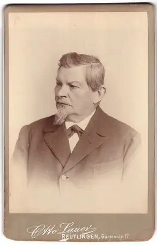 Fotografie Otto Lauer, Reutlingen, Gartenstr. 17, Portrait Herr im Anzug mit Ziegenbart