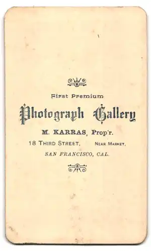 Fotografie M. Karras, San Francisco / CA, 18 Third Street, Portrait älterer Amerikaner im Anzug mit langem Vollbart