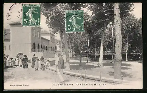 AK St-Alban-les-Eaux, Un Coin du Parc et le Casino