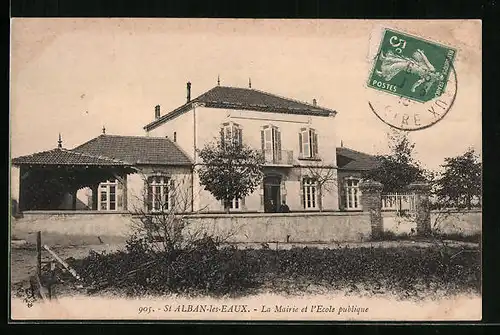 AK St-Alban-les-Eaux, La Mairie et L`Ecole publique