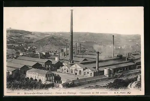 AK Rive-de-Gier, Usine des Étaigns, Cheminée de 108 mêtres