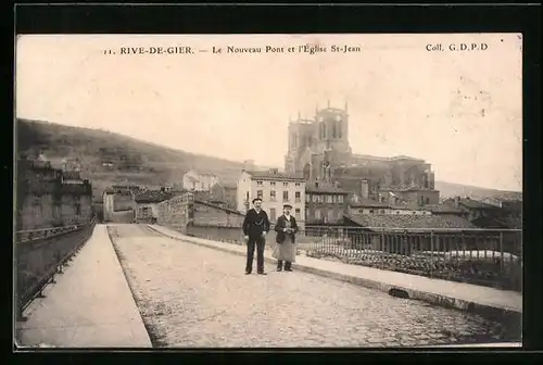 AK Rive-de-Gier, Le Nouveau Pont et l`Église St-Jean