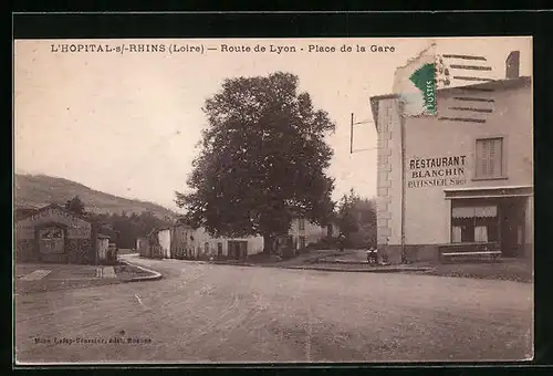 AK L`Hopital-sur-Rhins, Route de Lyon, Place de la Gare