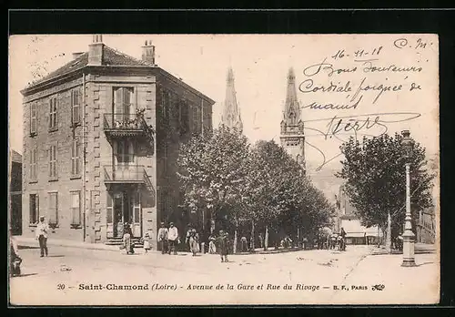 AK Saint-Chamond, Avenue de la Gare et Rue du Rivage