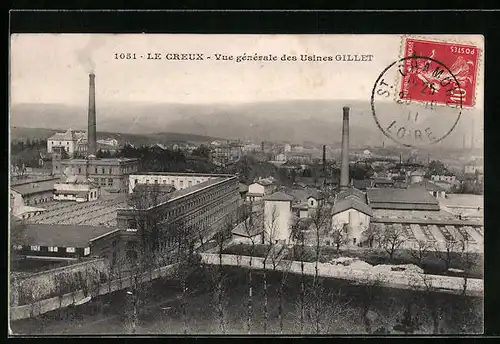 AK Le Creux, Vue générale des Usines Gillet