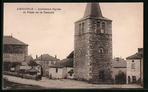 AK Ambierle, Ancienne Eglise et Place de la Bascule