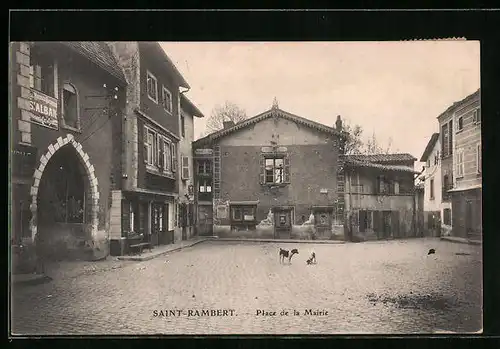 AK St-Rambert, Place de la Mairie
