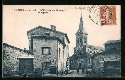 AK Planfoy, L`Entree du Bourg, L`Eglise