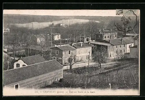 AK Chavanay, Vue sur Luzin et la Gare