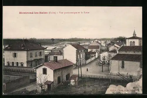AK Montrond-les-Bains, Vue panoramique et la Loire
