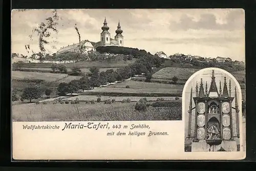 AK Maria-Taferl /Donau, Wallfahrtskirche mit dem heiligen Brunnen