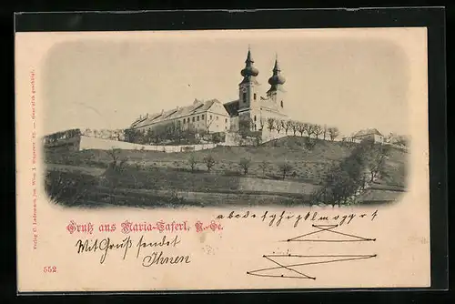 AK Maria-Taferl /Donau, Wallfahrtskirche im Sonnenschein