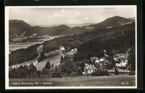 AK Küb am Semmering, Teilansicht mit Blick ins Land