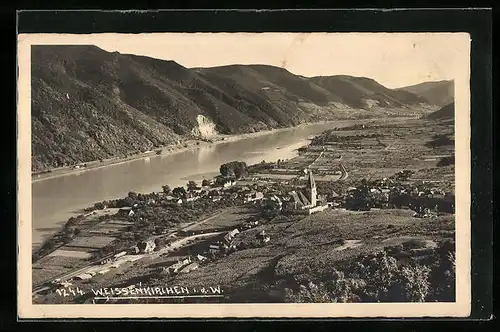 AK Weissenkirchen i. d. W., Ortsansicht mit Blick ins Donautal