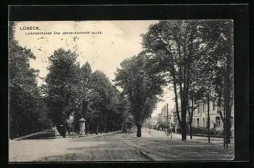 AK Lübeck, Luisenstrasse und Israelsdorfer Allee