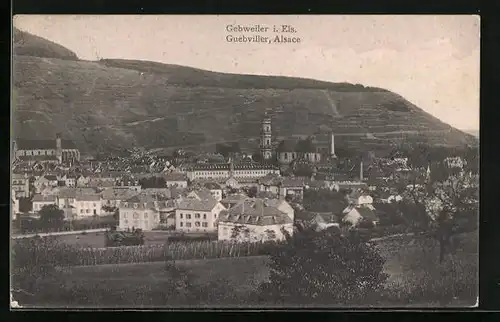 AK Gebweiler, Panorama mit Kirche