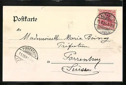 AK Altkirch, Panorama mit Kirche