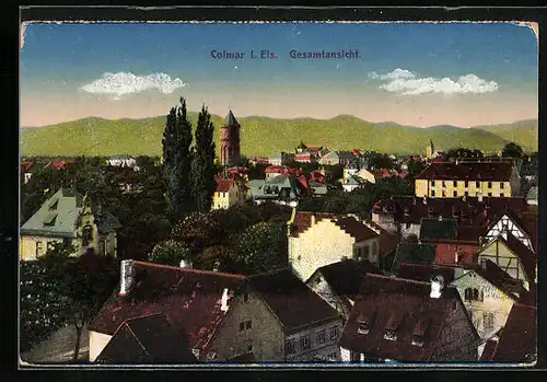 AK Colmar, Gesamtansicht mit Turm