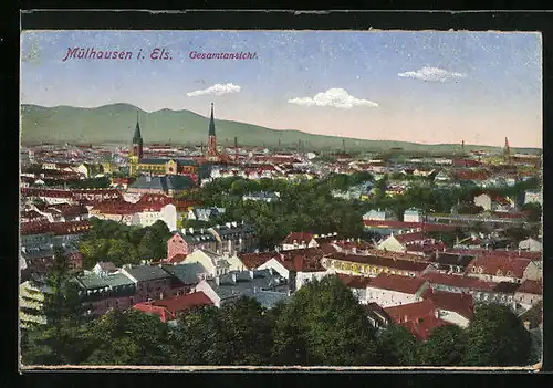 AK Mülhausen, Gesamtansicht mit Kirchen