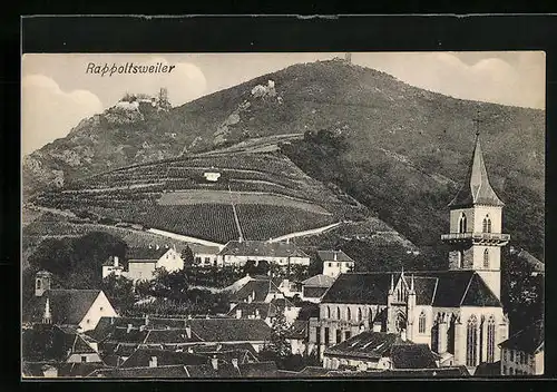 AK Rappoltsweiler, Kirche gegen Ruinen