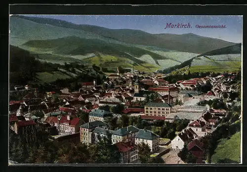 AK Markirch, Gesamtansicht mit Gebirge