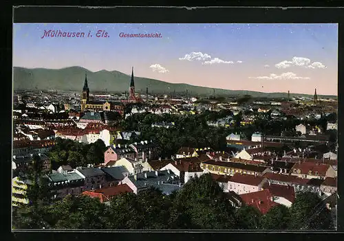 AK Mülhausen, Gesamtansicht mit Kirchen