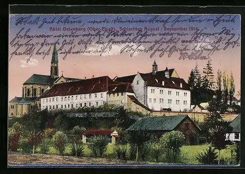 AK Oelenberg, Panorama mit Abtei