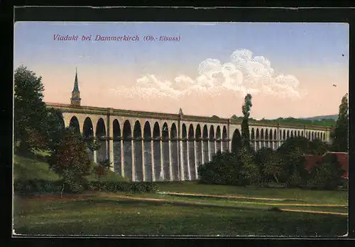 AK Dammerkirch, Totalansicht des Viaduktes