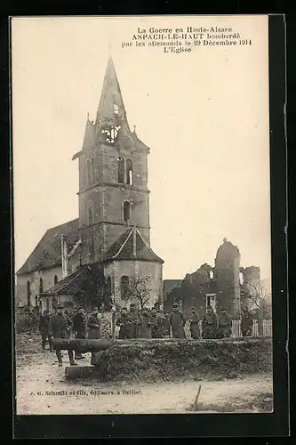 AK Aspach-le-Haut, L`Eglise après la Guerre