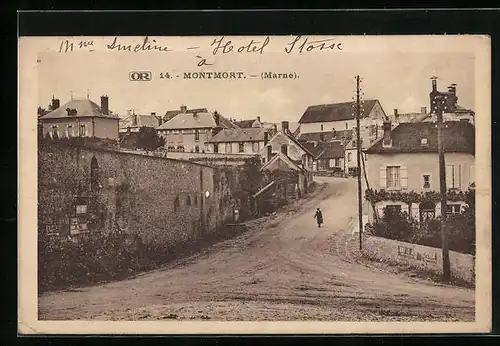 AK Montmort, Gebäudeansichten und Strassenpartie