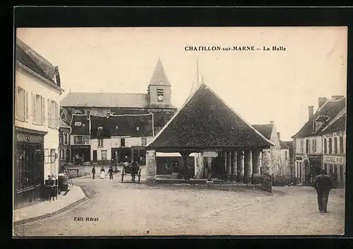 AK Chatillon-sur-Marne, la Halle