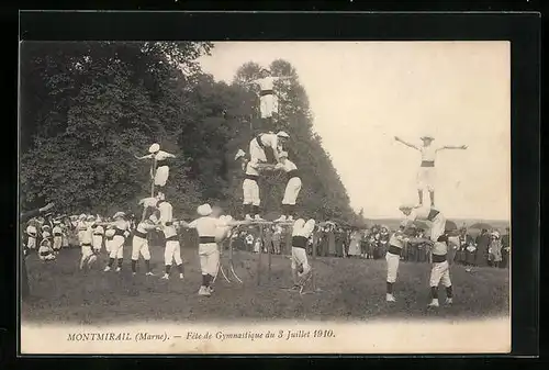 AK Montmirail, Fête de Gymnastique 1910