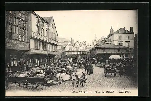 AK Reims, La Place du Marché